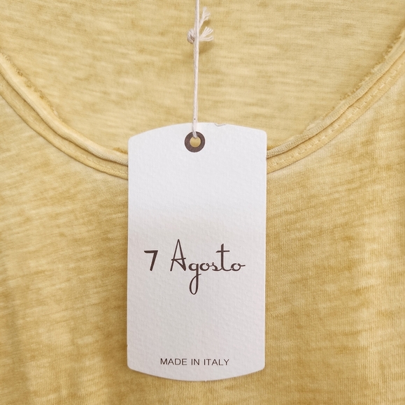 NWT.7 Agosto Yellow Casual Dress.Made In Italy - Picture 4 of 5